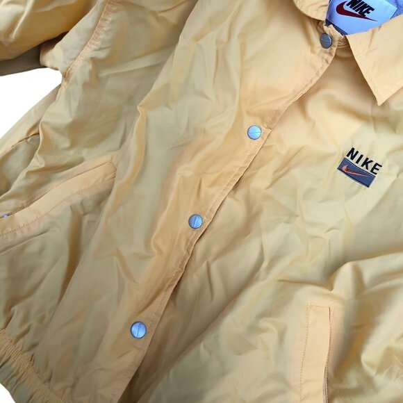 VINTAGE Nike Jacket White Tab Yellow Nylon Cotton Lined - Picture 5 of 13